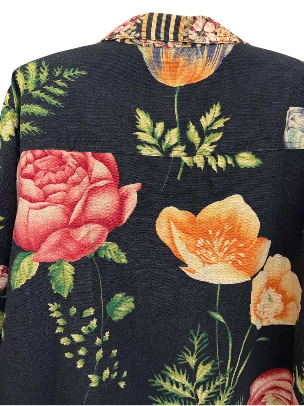 My Boyfriend’s Back Vintage Black-Pink Cotton Floral  Cropped Blazer Jacket - Picture 6 of 16